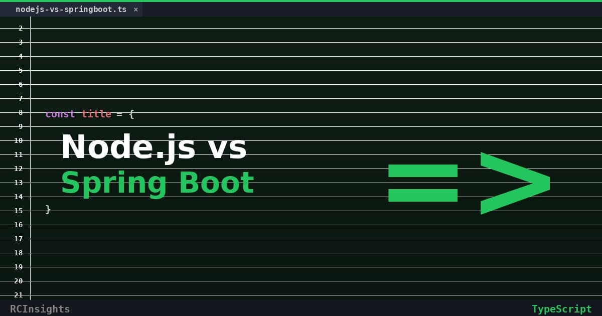 Node.js and Spring Boot logos side by side comparison illustration